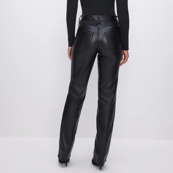 Good American Better Than Leather Good Icon Straight Leg Pants Size 24 - Picture 2 of 9